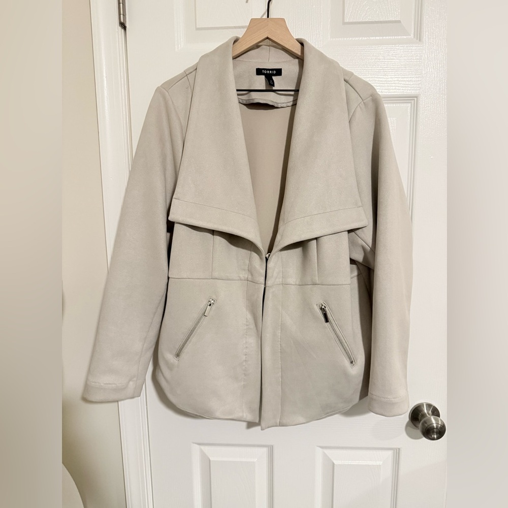 Torrid Women's Beige Faux Suede Jacket